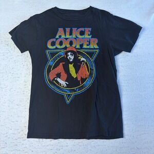 Alice Cooper Graphic T-Shirt Mens Small Black Rock Band Short Sleeve Tee